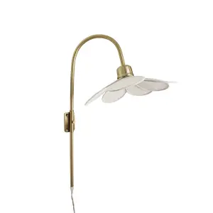 Vægglampa Daisy - Beige - Mæssing - Ø32 x H57 cm - www.frokenfraken.se