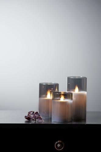 Batterilys - M-Twinkle - Glassholder - Grå - 7.5 x 12,5 cm - www.frokenfraken.se