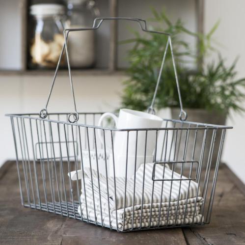 Kurv med håndtak - Metall - 25,5 x 21 x 41 cm - www.frokenfraken.se