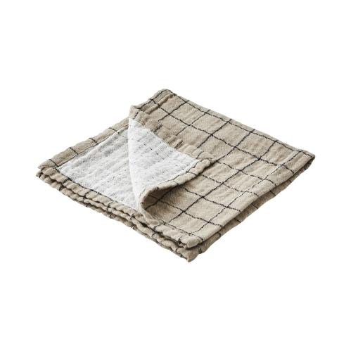 Stoffserviett - Rutete - Beige/svart - 40 x 40 cm - www.frokenfraken.se