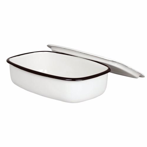 Ugnsform med lokk - Emalje - Krem/Hvit - 1 L - www.frokenfraken.se