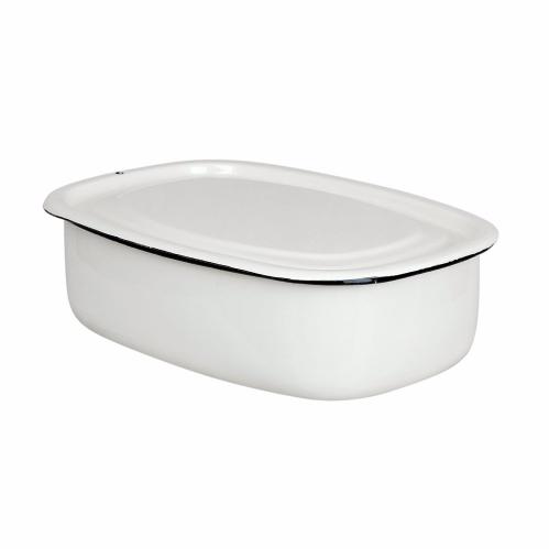 Ugnsform med lokk - Emalje - Krem/Hvit - 1,5 L - www.frokenfraken.se