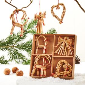 Julekuler - Halmfigurer - 10 stk - 6 cm - www.frokenfraken.se