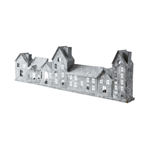 Lyslykt - Hus - Grå/Hvit - 68 cm - www.frokenfraken.se