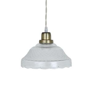Taklampe Greta Etsad Klar/Antikk Messing - Ø 21 x H 17 cm - www.frokenfraken.se