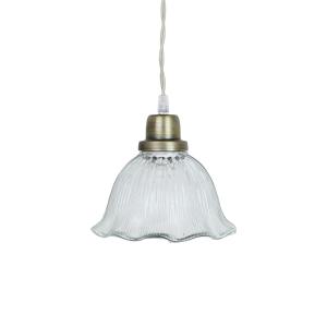 Taklampe Greta Bølget Klar/Antikk Messing - Ø 18 x H 17 cm - www.frokenfraken.se