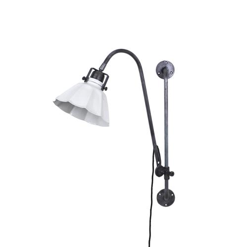 Vegglampe - Justerbar Antikk Hvit/Grafit - www.frokenfraken.se