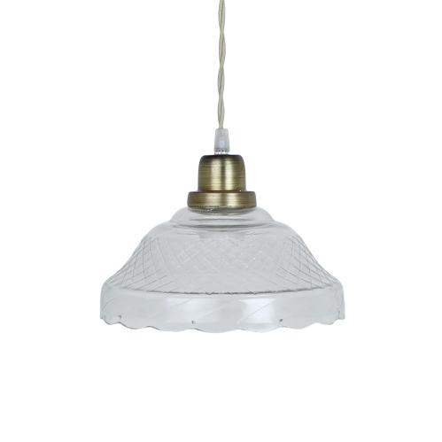 Taklampe Greta Etsad Klar/Antikk Messing - Ø 21 x H 17 cm - www.frokenfraken.se