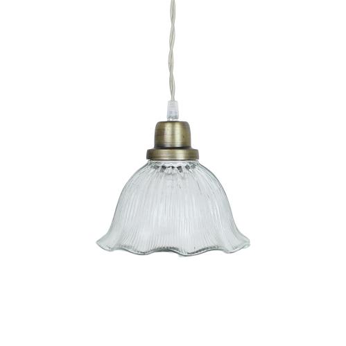 Taklampe Greta Bølget Klar/Antikk Messing - Ø 18 x H 17 cm - www.frokenfraken.se