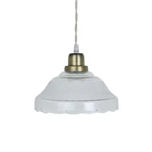 Taklampe Greta Etsad Klar/Antikk Messing - Ø 21 x H 17 cm - www.frokenfraken.se