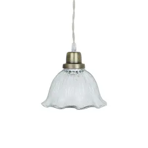 Taklampe Greta Bølget Klar/Antikk Messing - Ø 18 x H 17 cm - www.frokenfraken.se