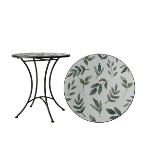 Hagebord - Keramikk - Blad - Jern - Ø60 x 72 cm - www.frokenfraken.se
