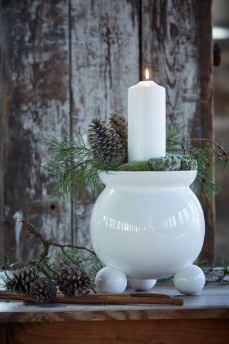 Krukke med kullføtter - Hvit - 15 x 20 cm - www.frokenfraken.se