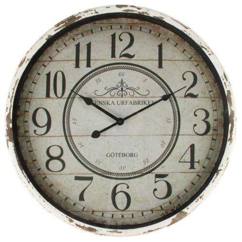 Veggklokke - Vintage White - Ø51 - www.frokenfraken.se
