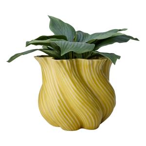 Krukke/Vase - Twist - Gul - Ø20 x 18 cm - www.frokenfraken.se