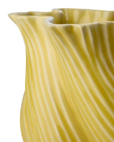 Krukke/Vase - Twist - Gul - Ø20 x 18 cm - www.frokenfraken.se