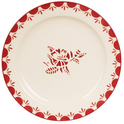 Tallerken Marion Blomst - Rød - Ø26 cm - www.frokenfraken.se