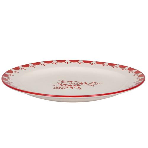 Tallerken Marion Blomst - Rød - Ø26 cm - www.frokenfraken.se