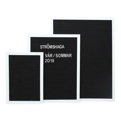 Bokstavstavla - Svart med vit ram - 20 x 30 cm - www.frokenfraken.se