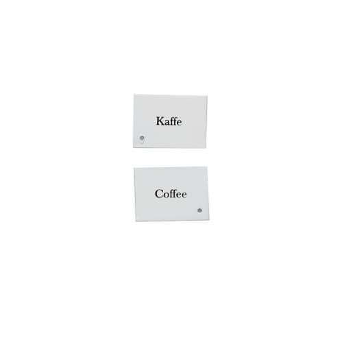 Kaffeboks - Hvit - Med skje og skilt - 24,5 x 7,5 x 11,5 cm - www.frokenfraken.se