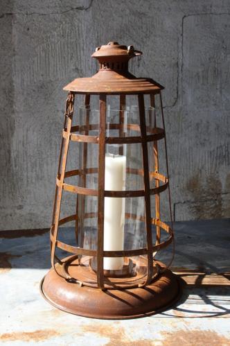 Lykta - Rusten med stormglass - 45 x 35 cm - www.frokenfraken.se