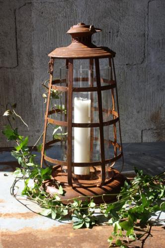 Lykta - Rusten med stormglass - 45 x 35 cm - www.frokenfraken.se