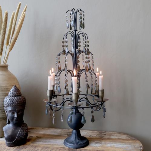 Fransk lysestake med prismer – 70 cm - www.frokenfraken.se