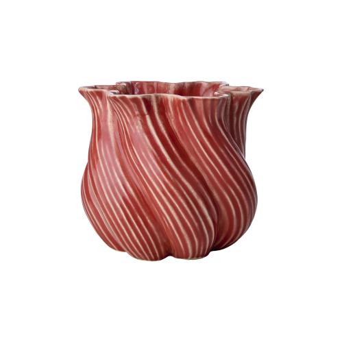 Krukke Vas - Twist - Korallrød - Ø20 x 18 cm - www.frokenfraken.se