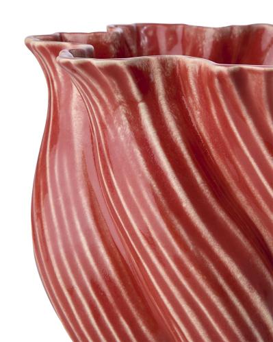 Krukke Vas - Twist - Korallrød - Ø20 x 18 cm - www.frokenfraken.se
