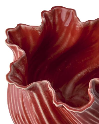 Krukke Vas - Twist - Korallrød - Ø20 x 18 cm - www.frokenfraken.se