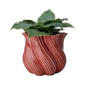 Krukke Vas - Twist - Korallrød - Ø20 x 18 cm - www.frokenfraken.se