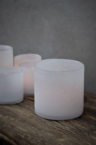 Lyslykt - Lumiere White Frost - 8,5 x 8 cm - Bidra til Barncancerfonden - www.frokenfraken.se