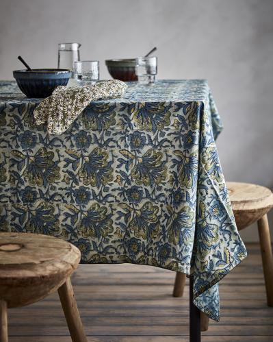 Bordduk - Mønstret Blå - 250 x 140 cm - www.frokenfraken.se