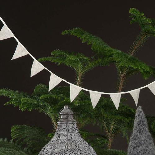 Vimpel - Girlang - Grå Filt - 5 m - www.frokenfraken.se