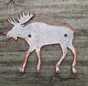 Krok - Elg - Hvit - Metall - 14 x 13 cm - www.frokenfraken.se