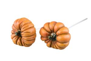 Pumpa - Oransje - Dekorasjon på pinne - 1 stk - 6 cm - www.frokenfraken.se
