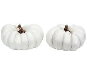 Pumpa - Vit - Dekorasjon - 1stk - 20 cm - www.frokenfraken.se