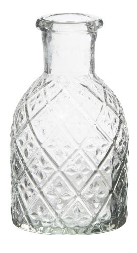 Glasflaske/Lysestake - Krystallglassfølelse - Ø6 x 11 cm - www.frokenfraken.se