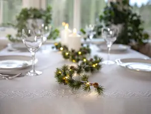 Lärkgirlang med kottar - Belysning - 140cm - www.frokenfraken.se