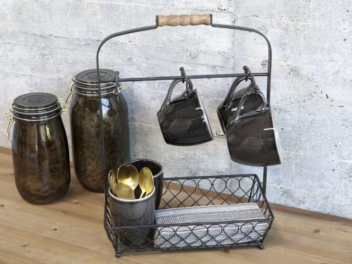 Muggholder med kurv - 41 x 33 x 18 cm - www.frokenfraken.se