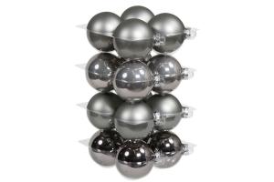 Julkule - Glass - Titan - 8 cm - 16-pakning - www.frokenfraken.se