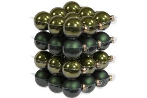 Julkule - Glass - Mørkegrønn - 6 cm - 36-pakning - www.frokenfraken.se