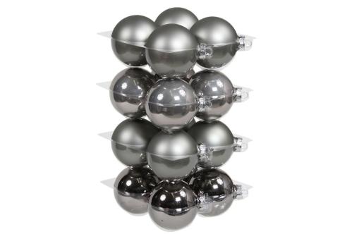 Julkule - Glass - Titan - 8 cm - 16-pakning - www.frokenfraken.se