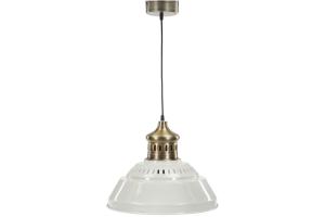 Taklampe - Emalje - Hvit/Messing - 42 cm - www.frokenfraken.se