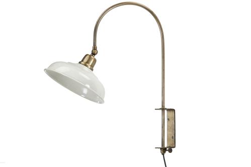 Vegglampe - Emalje Shell - 20 x 24/48 cm - www.frokenfraken.se