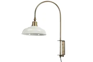 Vegglampe - Emalje Shell - 20 x 24/48 cm - www.frokenfraken.se