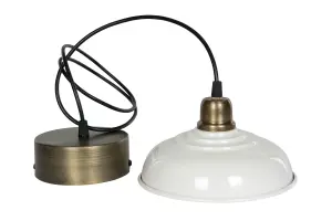 Taklampe - Emalje Kremhvit - 20 x 11 cm - www.frokenfraken.se