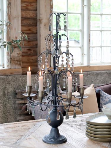 Fransk lysestake med prismer – 70 cm - www.frokenfraken.se