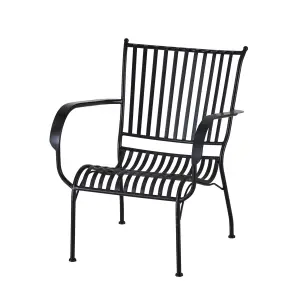 Trædgårdsfåtølj - 2-pack - Jærn - Svart - 61 x 57 x 76 cm - www.frokenfraken.se