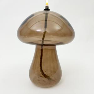 Oljelampe X – Soppformet – Brun – Ø14 x 18 cm - www.frokenfraken.se